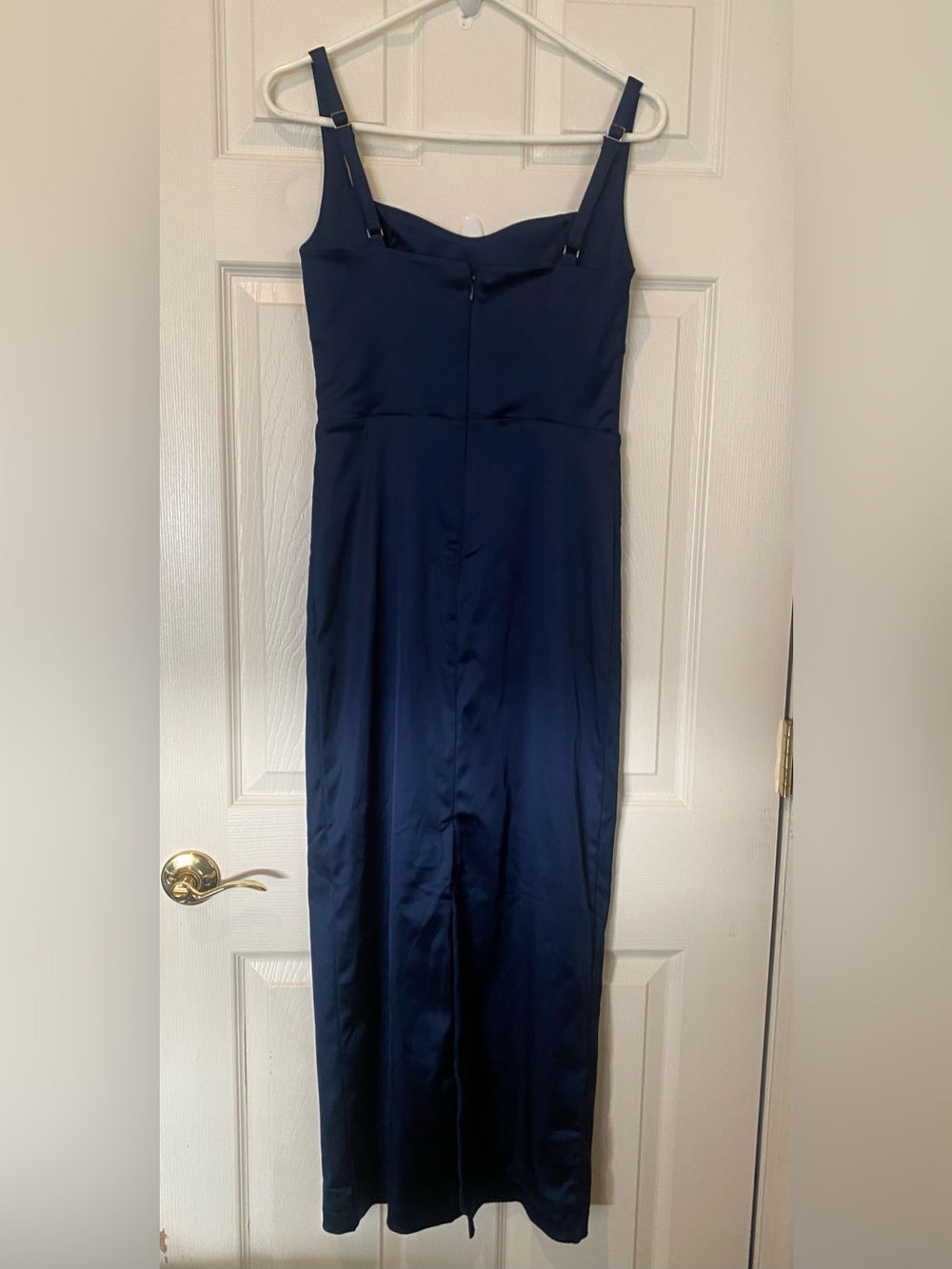 Abercrombie & Fitch Satin Corset Midi Dress in Navy NWT - Picture 6 of 13